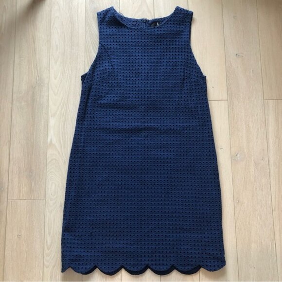 Cynthia Rowley Navy Blue Scallop Detail Dress - Picture 1 of 11